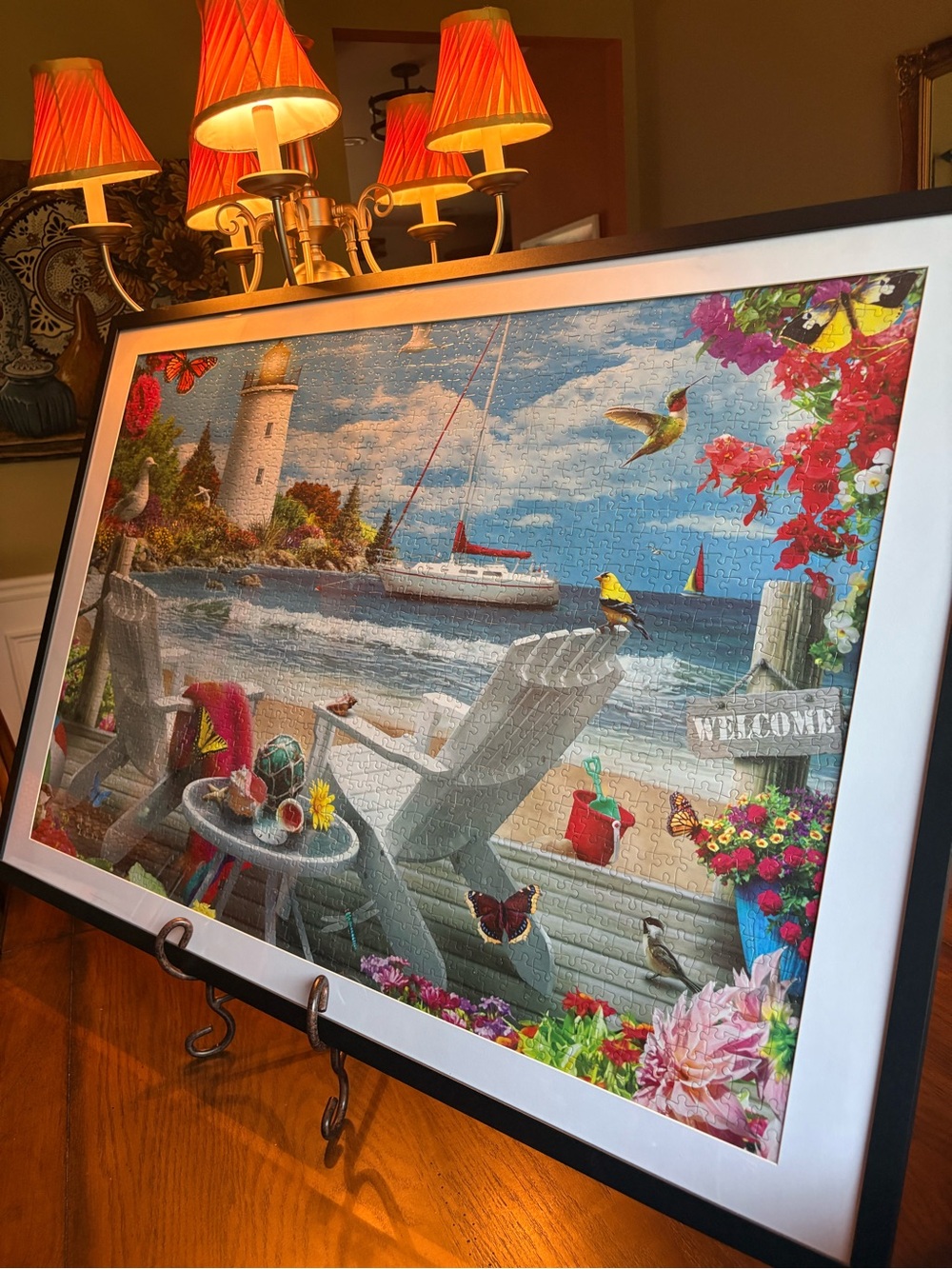Coastal Welcome Framed Wall Art - Multi-Color